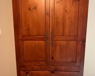 Pine Armoire with Drawers
