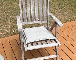 Weathered Teak Garden Chair with Cushion