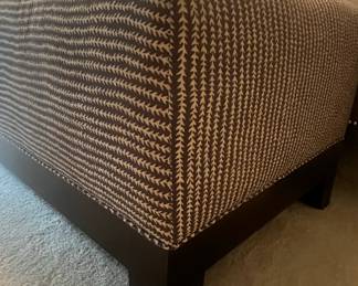 Upholstered Storage Bench with Geometric Pattern