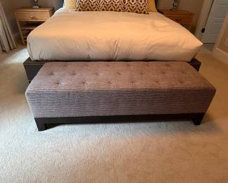 Christopher Knight Home Striped Upholstered Storage Bench