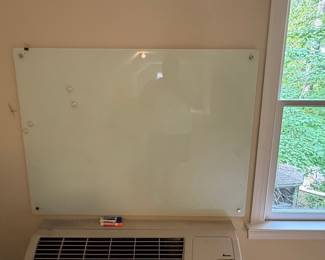 White Glass Whiteboard with Mounting Hardware