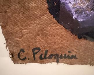 Framed Eggplant Painting by C. Peloquin