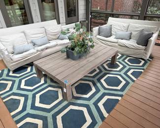 Outdoor Sofa Set with Coffee Table and Rug