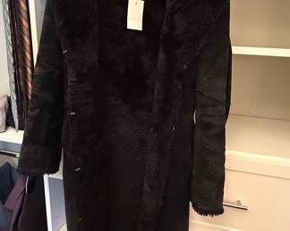Express Faux Fur Lined Shearling Coat