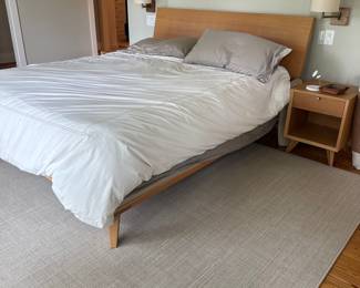 Mid-Century Modern Style Wood Platform Bed Frame