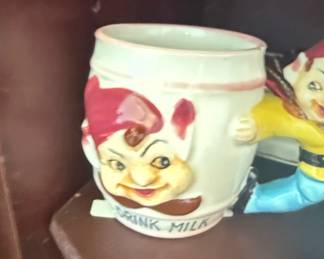 Vintage Always Drink Milk Childrens Mug with Figural Handle