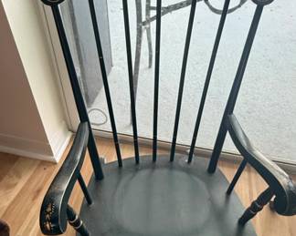 Vintage Nichols  Stone Black Stenciled Rocking Chair