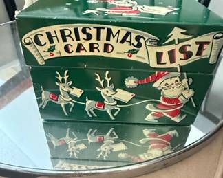 Vintage Stylecraft Christmas Card List Tin Box