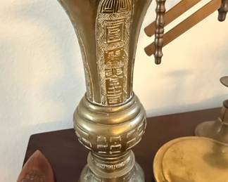 Antique Chinese Bronze Gu Vase with Archaic Motifs