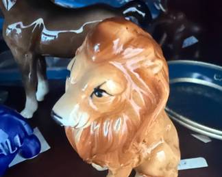 Vintage Lusterware Lion Figurine