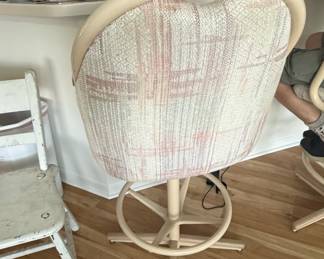 Swivel Bar Stool with Upholstered Seat and Back