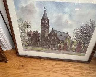 Mary Lyon Hall and the Field Gate, Mount Holyoke College, South Hadley, Massachusetts Print
