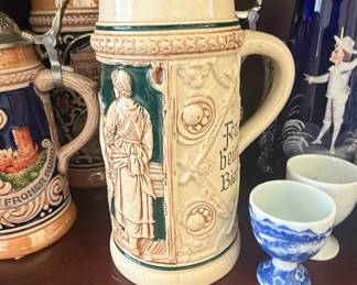 Vintage German Beer Stein Froh beim Bier