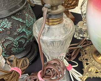 Victorian Style Crystal Oil Lamp Base Table Lamp