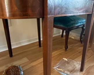 Federal Mahogany Inlaid Demilune Console Table