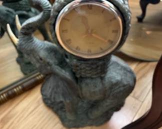 Vintage Elephant Figural Mantel Clock
