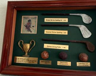 Vintage Golf Memorabilia Display