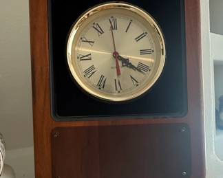 Wooden Mantel Clock with Brass Dial
