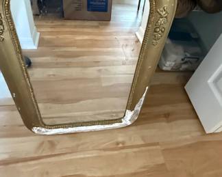Ornate Louis Philippe Style Gilt Wood Wall Mirror