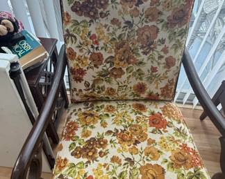Vintage Floral Upholstered Rocker Chair