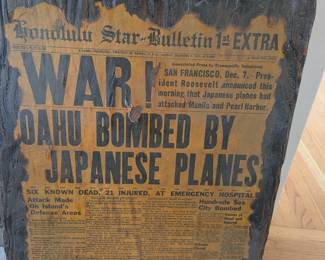 Antique Newspaper re: Pearl Harbor Dec 7 1941