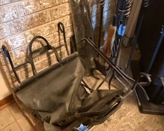 Iron Fireplace Tools & Log Holder