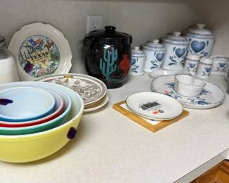 Vintage Pyrex, Advertising Plates, Cookie Jar, Glassware, Canisters