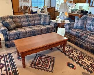 Couch, Loveseat, Coffee & Lamp Tables, Vintage Lamps Rug