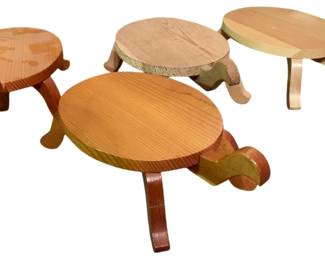 233 - 4 Wooden Turtles - 5.25 x 8.25 x 16