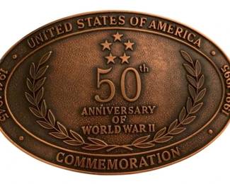 355 - 1993 Commemoration WWII Betl Buckle - 3.5 x 2.5