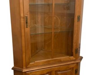 160 - Tell City Chair Company Corner Cabinet (Description): 70 x 34 x 19