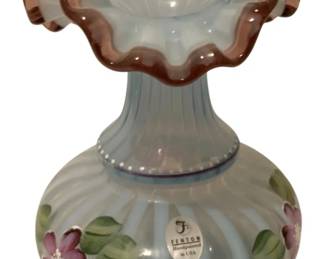 265 - Handpainted Fenton Basket Signed J.R. Rowler (Description): 6.5 Inches