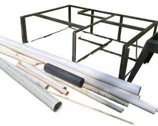116 - Lot of PVC Pipe w/ Shelf - 128 inches