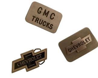 354 - 3 GMC/Chevy Belt Buckles - 3 x 2