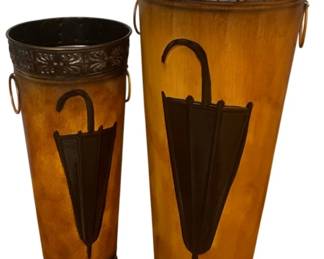 170 - 2 Metal Umbrella Stands - 22 inches