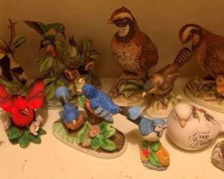 396 - Shelf Lot of Assorted Bird Decor Items