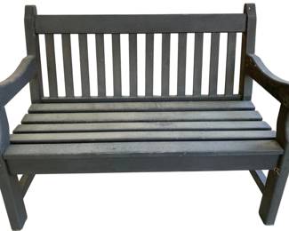107 - Black Wood Bench - 35 x 47 x 27