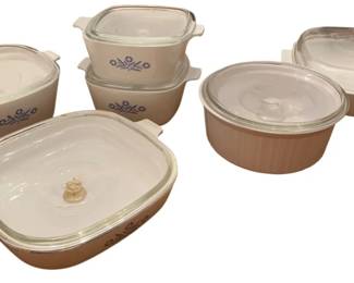 185 - Lot of Corning Dishware - 6 Pcs w/ Lids