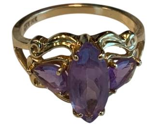 1025 - 14K Gold Stamp Ring - Size 7