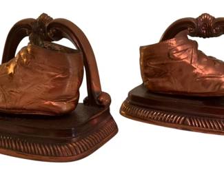 462 - Baby Shoe Brass Bookends - 4 x 6