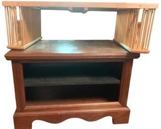 213 - Small Media Stand and Lap Table (Description): Media Stand - 19 x 28.5 x 18.5 Lap Table - 10 x 30 x 17