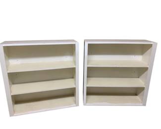 583 - 2 White Wood Shelves - 38 x 37 x 13.5