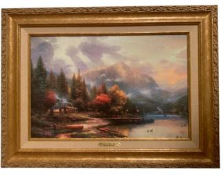 338 - Framed "End of a Perfect Day III" w/ COA (Description): by Thomas Kinkade - 23.5 x 17.5