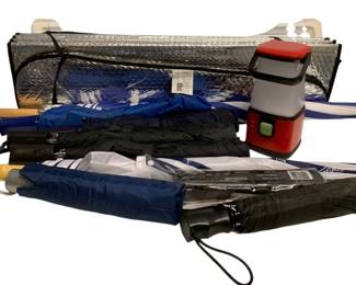 156 - Lot of Umbrellas, a Lantern and a Car Screen