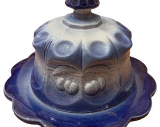 193 - Blue and White Covered Dish - 6 x 7