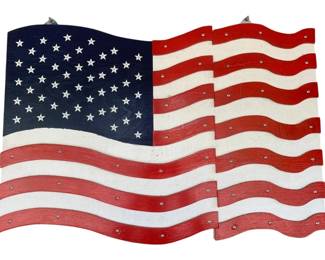 115 - American Flag Wood Art (Description): American Flag Wood Art