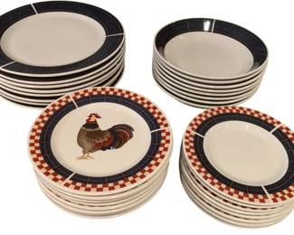 176 - Majestic Wave by Oneida Calico Rooster - 39 Pc