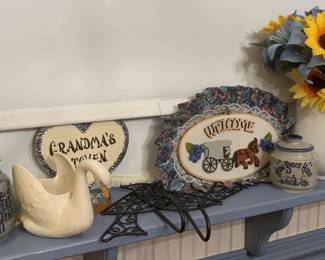 164 - Lot of Assorted Decor w/ Vase and Flowers