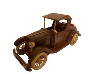379 - Wooden Handmade Model A - 7.5 x 15 x 5.5 (Description): Missing 1 Headlight