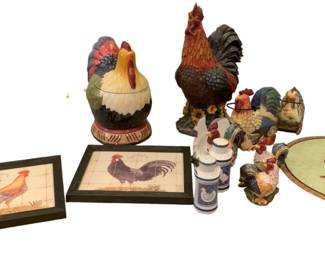 165 - Lot of Rooster Decor
